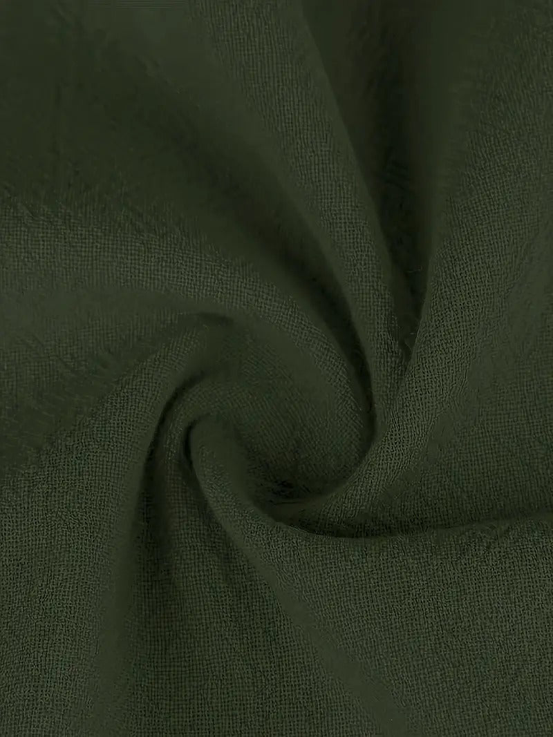 Dames Midi Jurk met Korte Mouwen, Zakken en Geplooide Rok