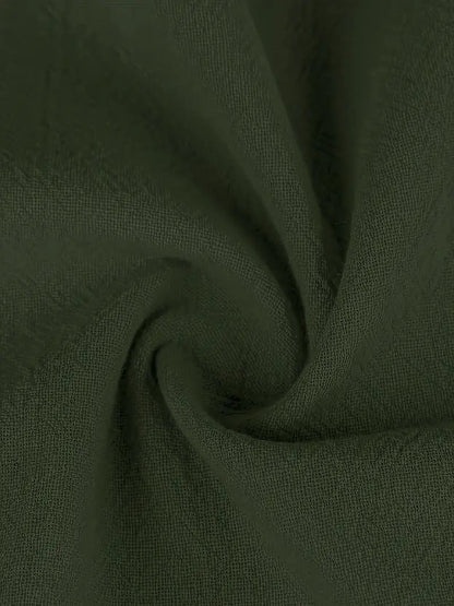 Dames Midi Jurk met Korte Mouwen, Zakken en Geplooide Rok