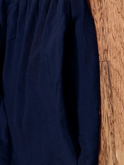 Dames Midi Jurk met Korte Mouwen, Zakken en Geplooide Rok