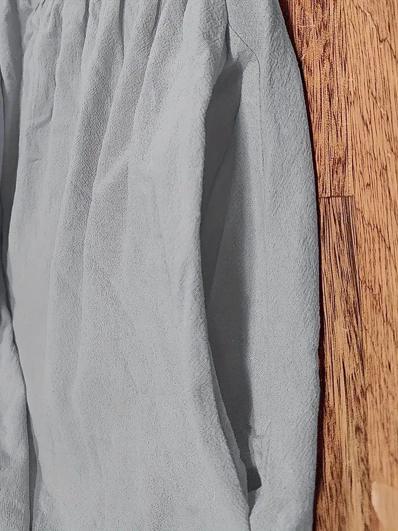 Dames Midi Jurk met Korte Mouwen, Zakken en Geplooide Rok