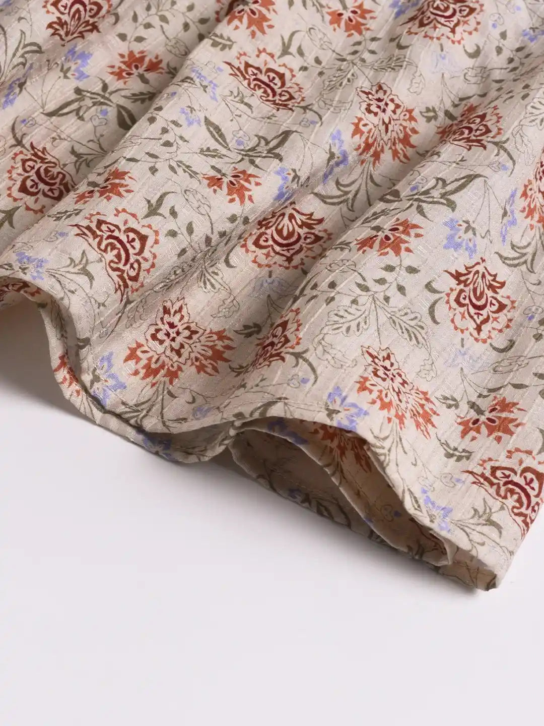 Dames Midi Jurk met V-hals en Bloemenprint Korte Mouw