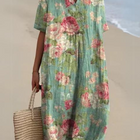 Donkerblauw Bloemenprint