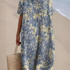 Blauw Gouden Bloemen