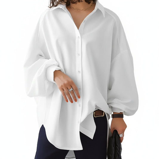 Dames Oversized Blouse met Lange Mouw en Ballonmouwen