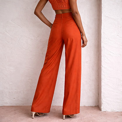 Dames Pantalon Wijde Pijpen Hoge Taille