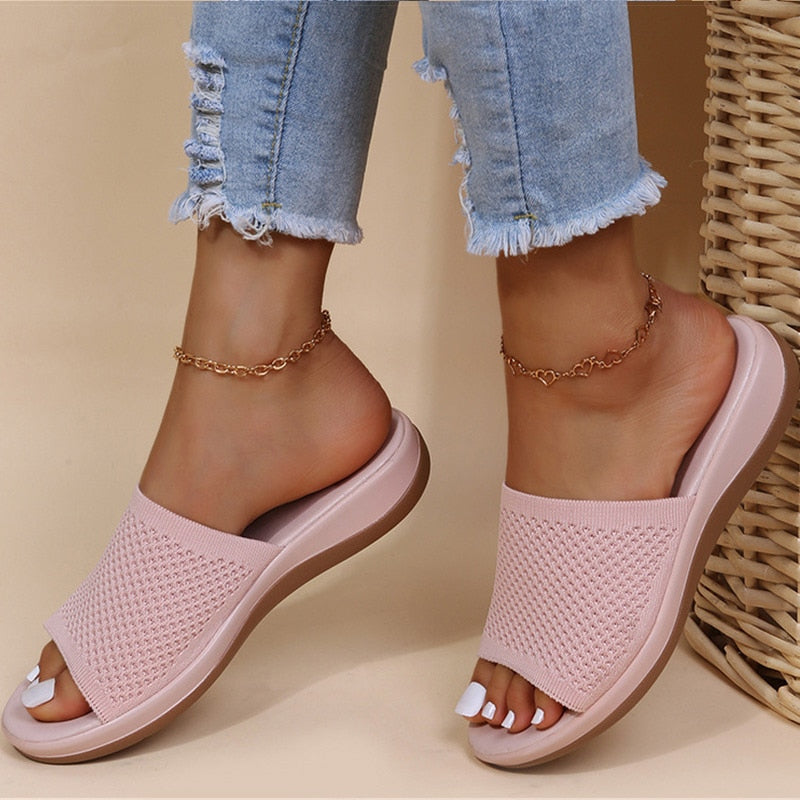 Dames Sandalen Ergonomisch Slip-on met Voetboogondersteuning Lichtroze