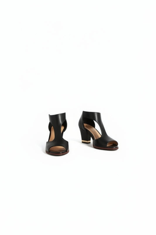 Dames Sandalen met Blokhak en Open Neus en Ritssluiting