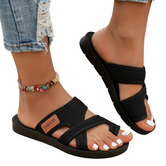 Dames Sandalen met Gekruiste Bandjes en Platte Zool