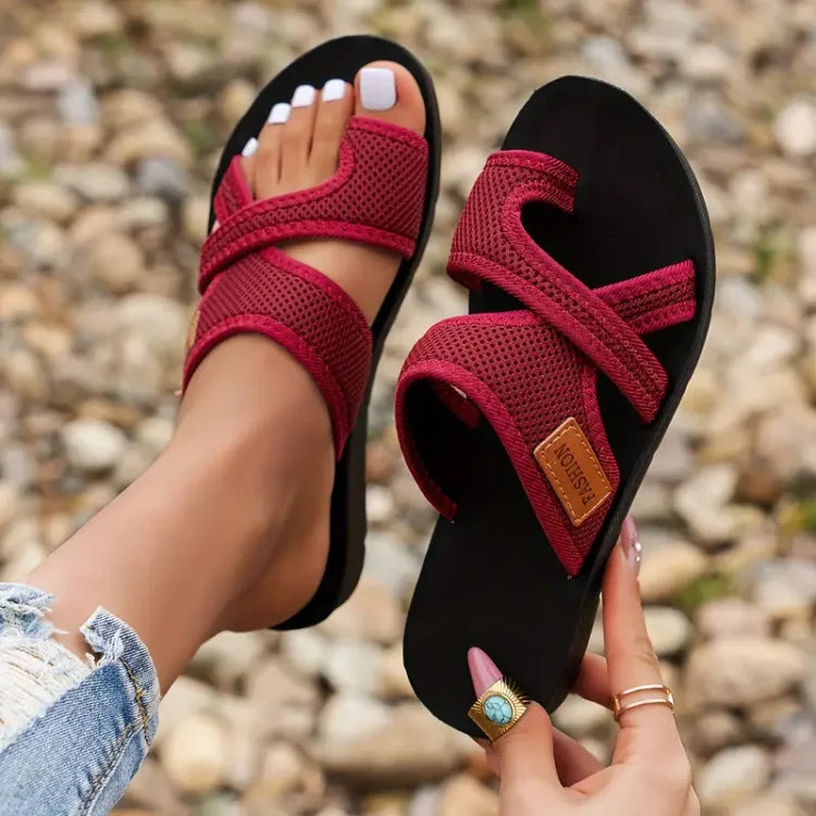 Dames Sandalen met Gekruiste Bandjes en Platte Zool