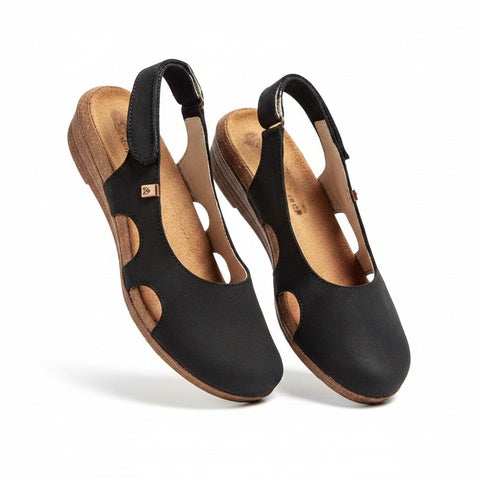 Dames Sandalen met Slingback Riem en Uitgespaarde Zijkanten