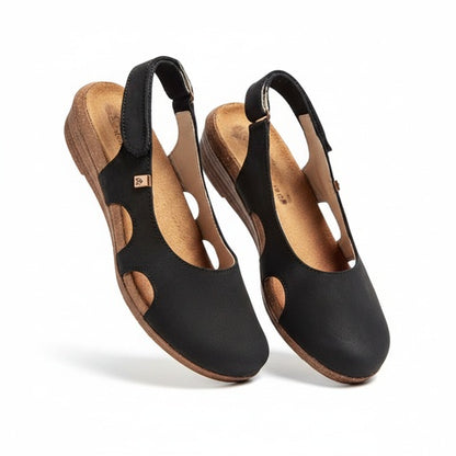 Dames Sandalen met Slingback Riem en Uitgespaarde Zijkanten