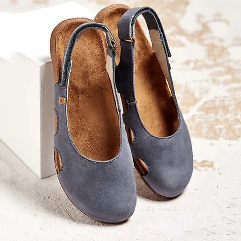 Dames Sandalen met Slingback Riem en Uitgespaarde Zijkanten