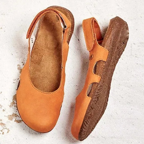 Dames Sandalen met Slingback Riem en Uitgespaarde Zijkanten