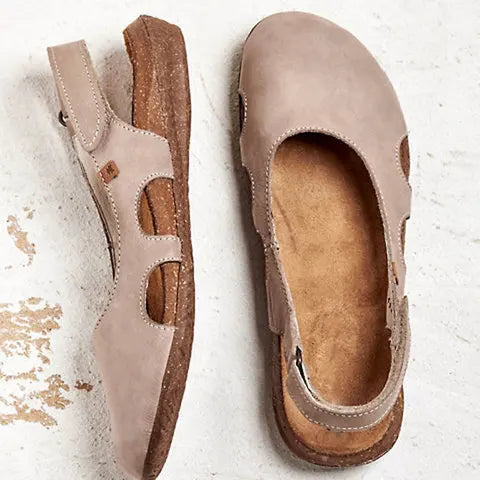 Dames Sandalen met Slingback Riem en Uitgespaarde Zijkanten
