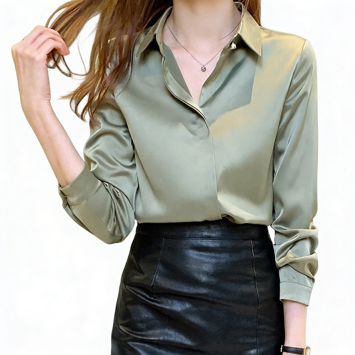 Dames Blouse met Klassieke Kraag