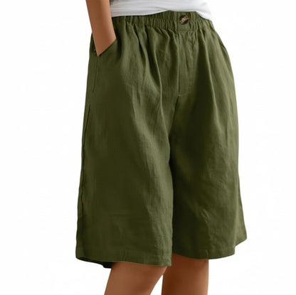 Dames Shorts met Elastische Taille en Zijzakken