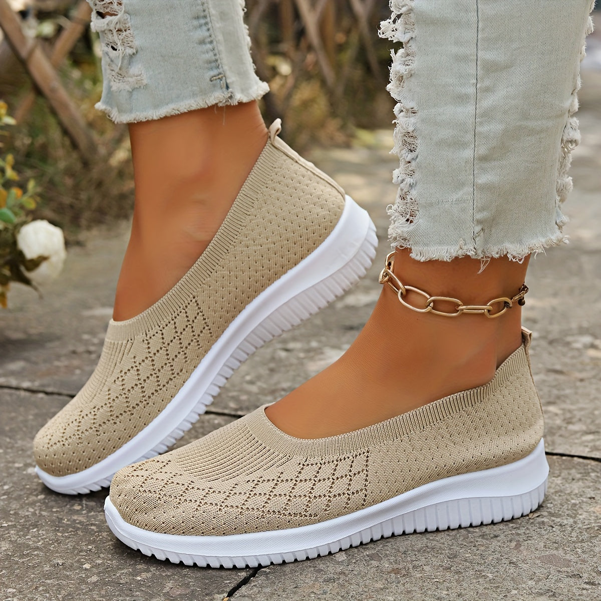 Dames Slip-on Sneakers met Ronde Neus en Instapmodel