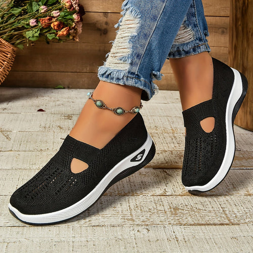 Dames Slip-on Sneakers met Uitsparing en Geprofileerde Zool