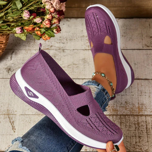 Dames Slip-on Sneakers met Uitsparing en Geprofileerde Zool