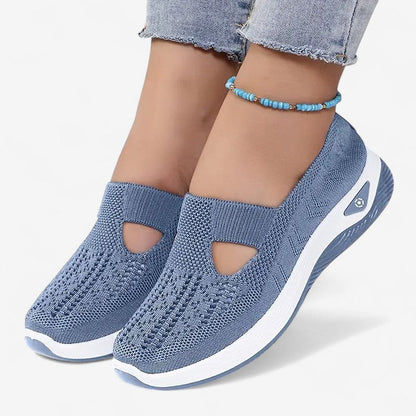 Dames Slip-on Sneakers met Uitsparing en Geprofileerde Zool Blauw