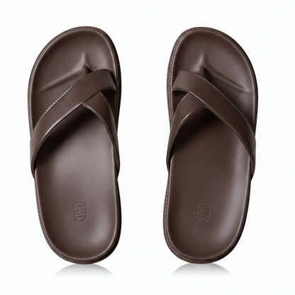 Dames Slippers met Gekruiste Banden en Plateauzool