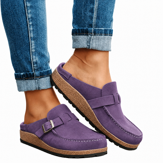 Dames Slippers met Gesp en Kurken Zool