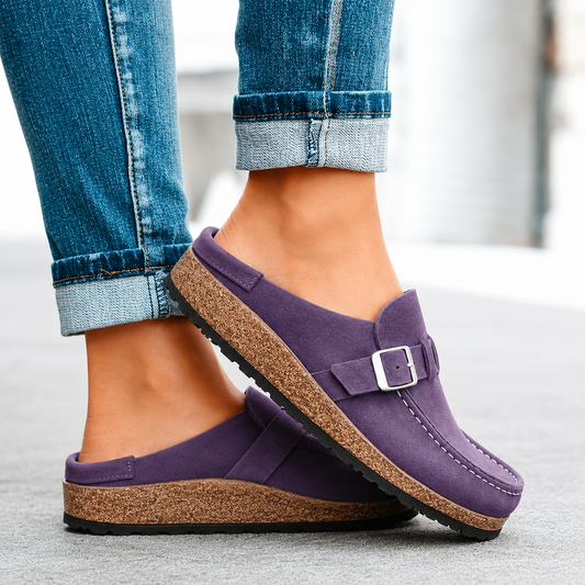 Dames Slippers met Gesp en Kurken Zool