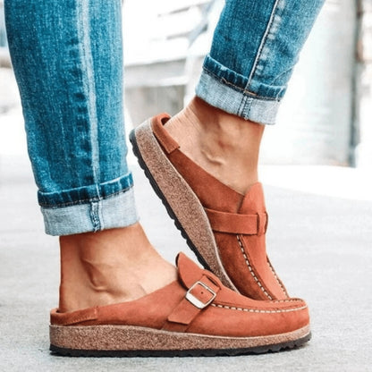 Dames Slippers met Gesp en Kurken Zool