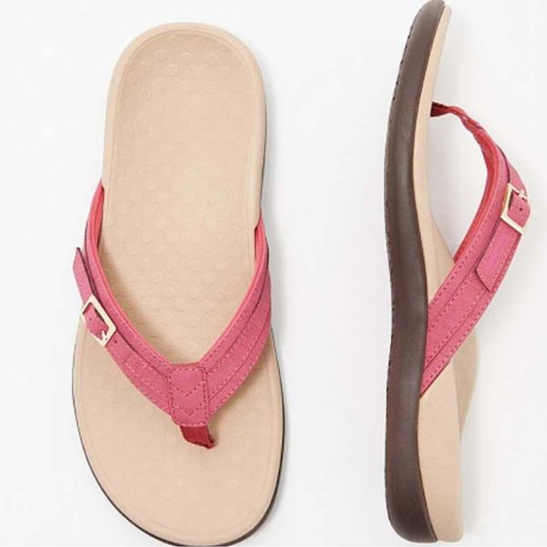 Dames Slippers met Teengreep en Gesp Ergonomische Zool