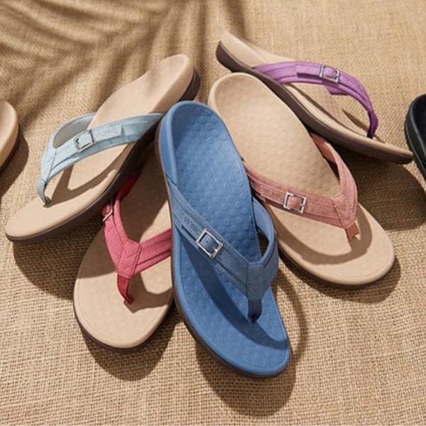 Dames Slippers met Teengreep en Gesp Ergonomische Zool