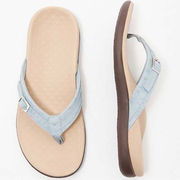 Dames Slippers met Teengreep en Gesp Ergonomische Zool