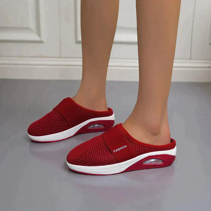 Dames Sneaker Slippers met Luchtzool en Elastische Band Regular Fit Rood