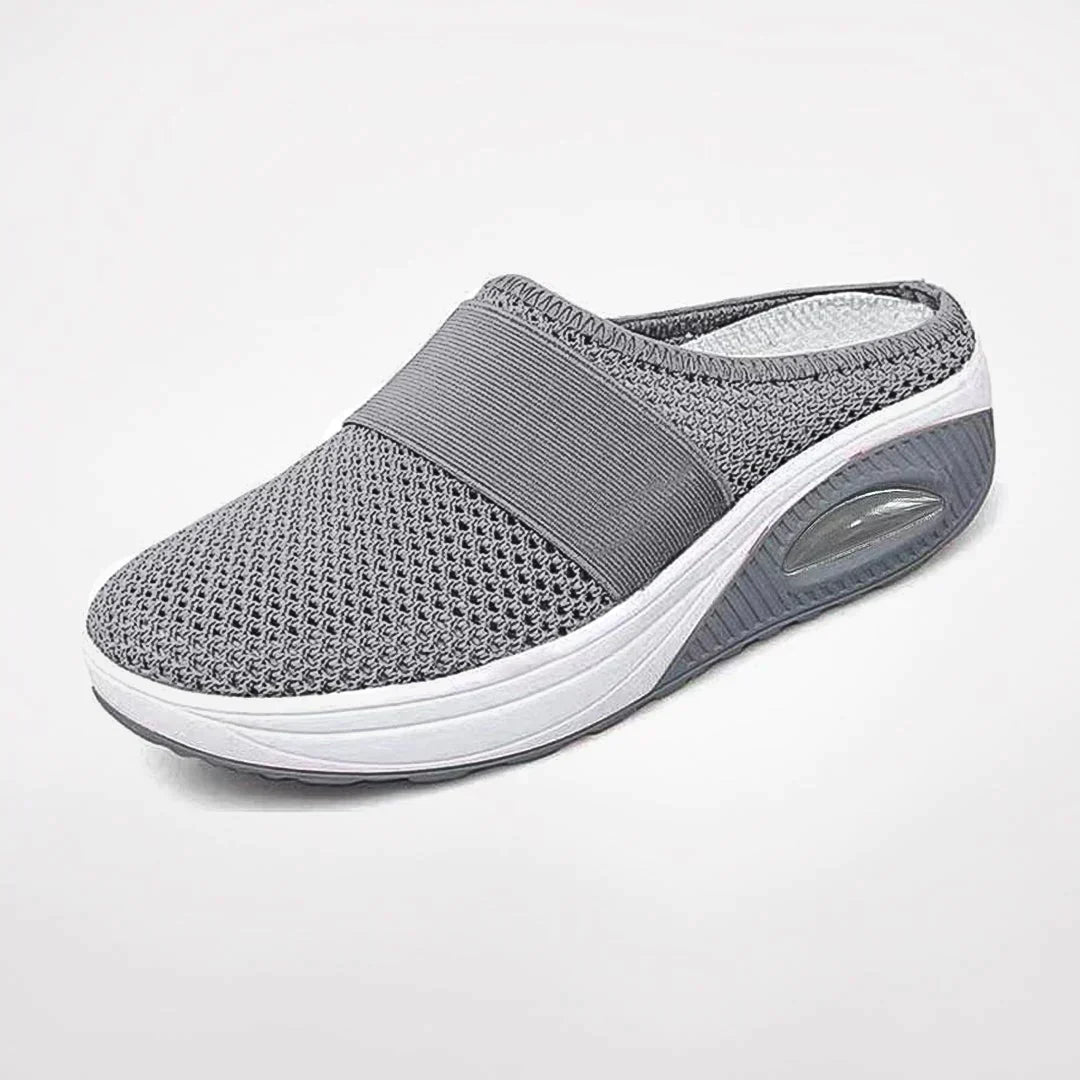 Dames Sneaker Slippers met Luchtzool en Elastische Band Regular Fit Grijs