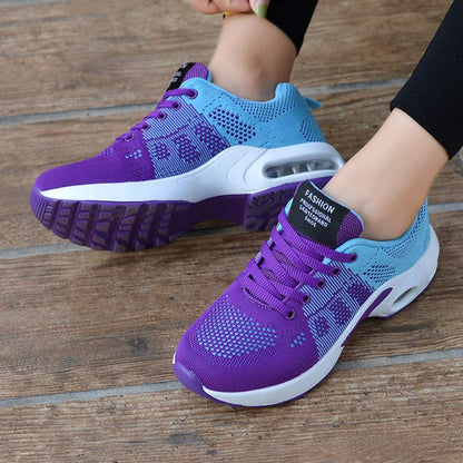 Dames Sneakers met Luchtzool en Vetersluiting