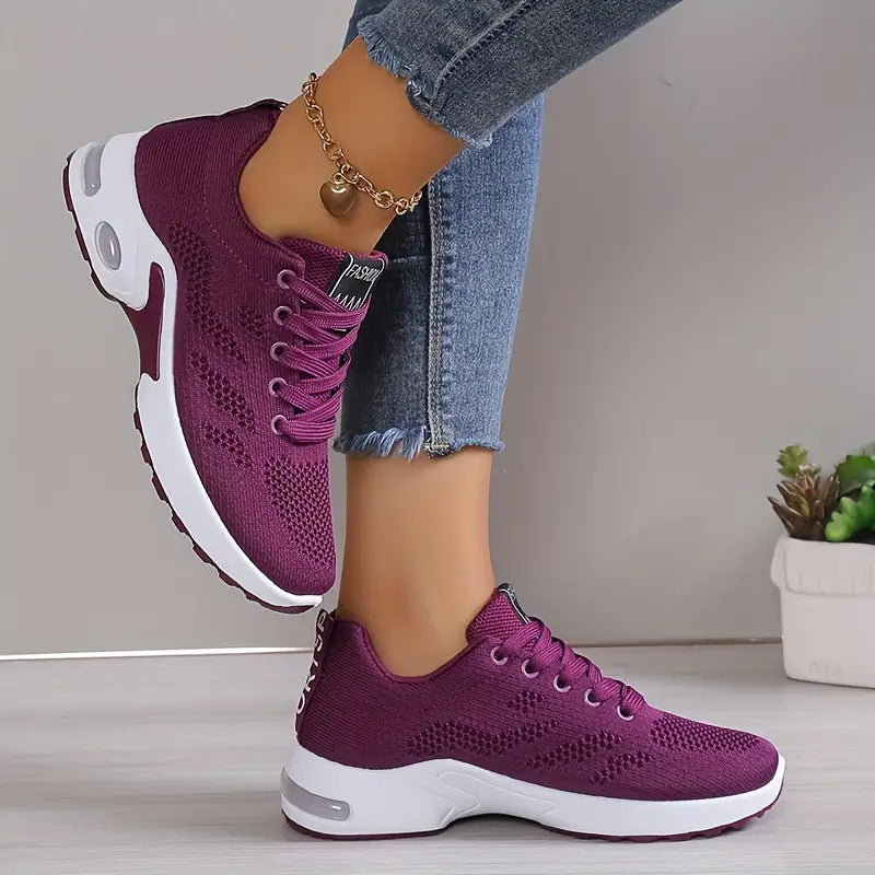 Dames Sneakers met Luchtzool en Vetersluiting