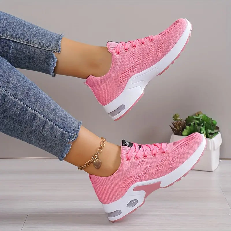 Dames Sneakers met Luchtzool en Vetersluiting