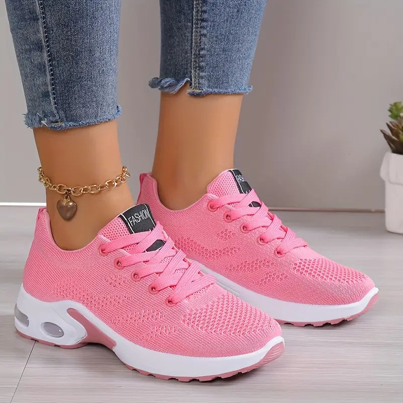 Dames Sneakers met Luchtzool en Vetersluiting