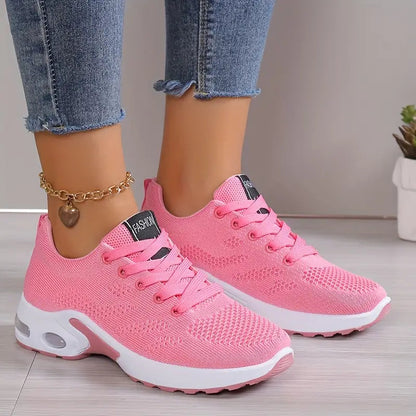Dames Sneakers met Luchtzool en Vetersluiting