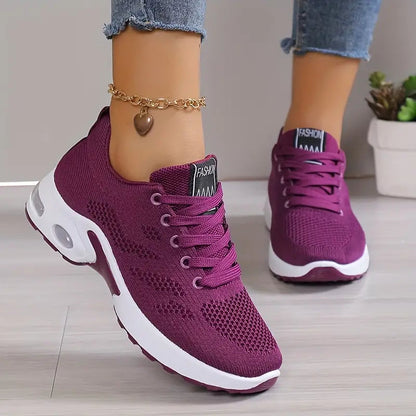 Dames Sneakers met Luchtzool en Vetersluiting