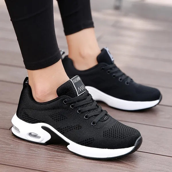 Dames Sneakers met Luchtzool en Vetersluiting