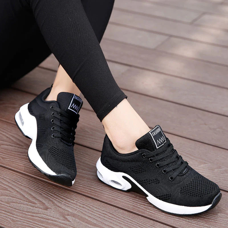 Dames Sneakers met Luchtzool en Vetersluiting