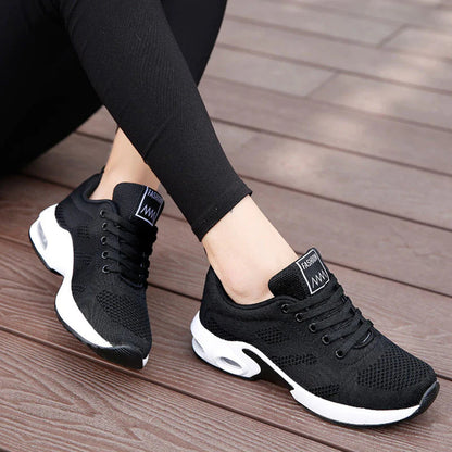 Dames Sneakers met Luchtzool en Vetersluiting