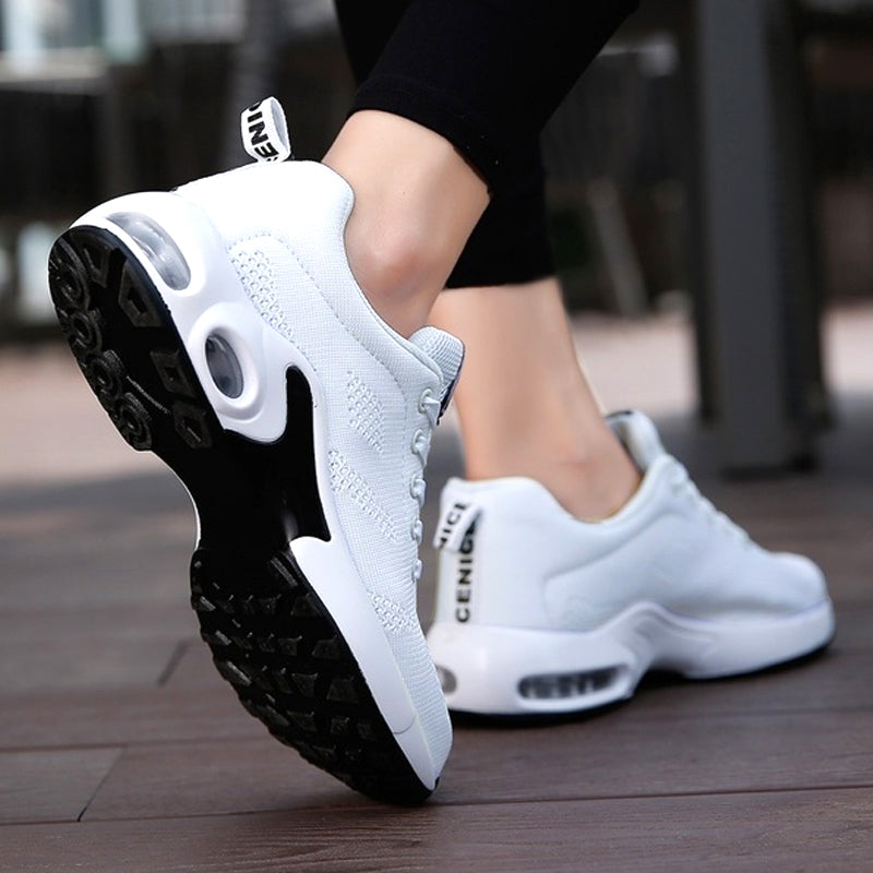 Dames Sneakers met Luchtzool en Vetersluiting