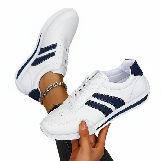 Dames Sneakers met Veters en Gestructureerde Zool