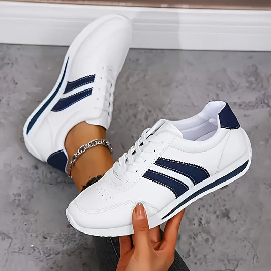 Dames Sneakers met Veters en Gestructureerde Zool