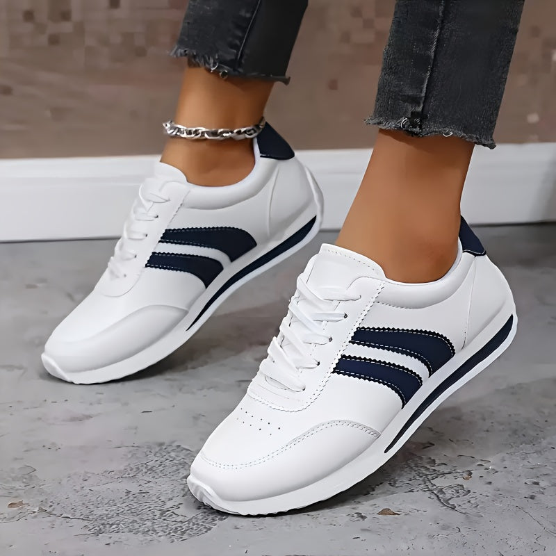 Dames Sneakers met Veters en Gestructureerde Zool