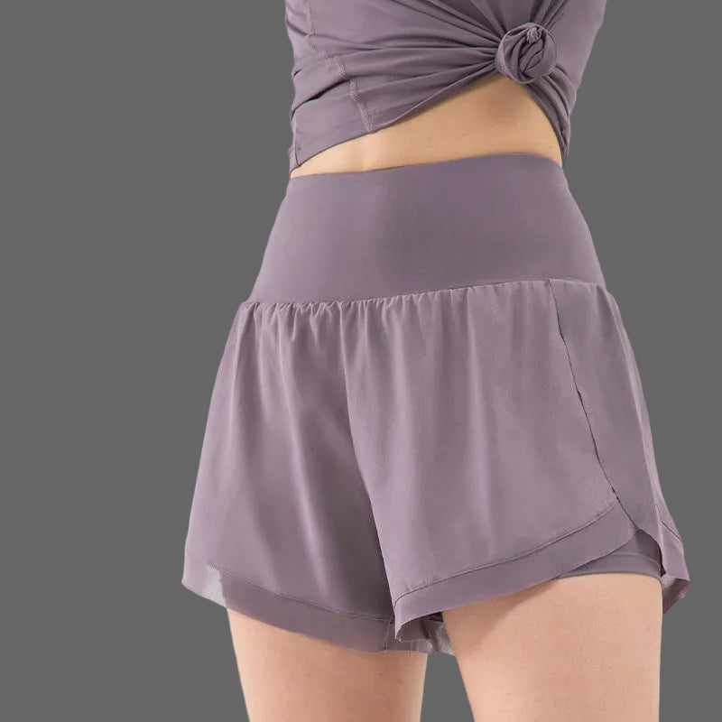 Dames Sportshorts High Waist met Design en Zijzakken Turquoise
