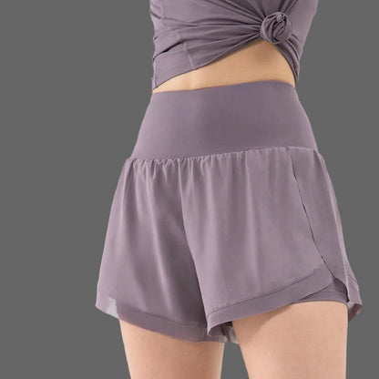Dames Sportshorts High Waist met Design en Zijzakken Turquoise