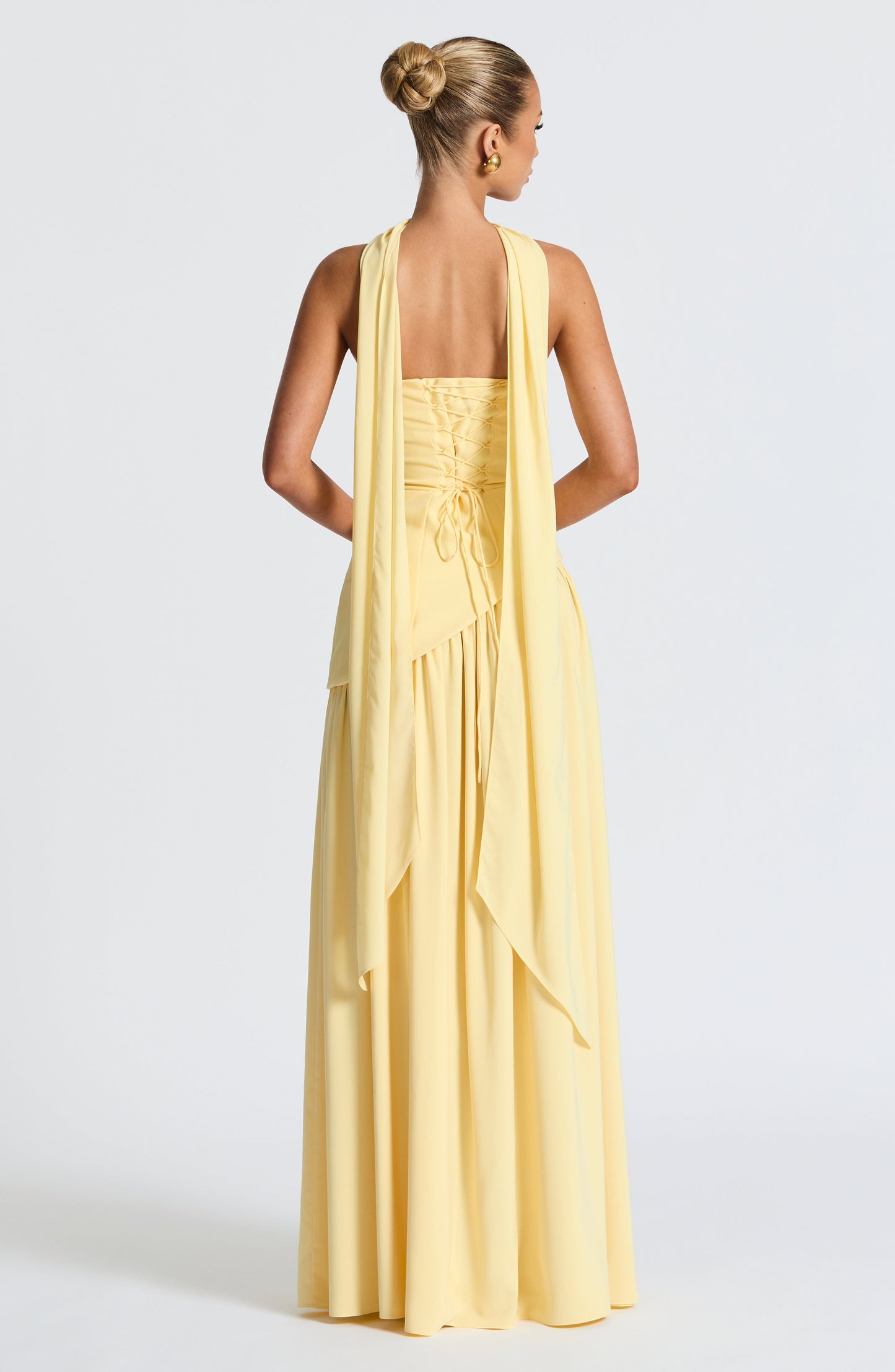 Dames Strapless Maxijurk met Corset Lijfje en Asymmetrische Taille