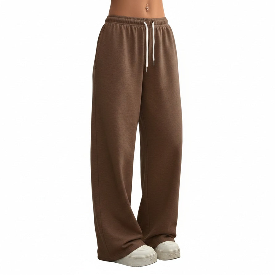 Dames Sweatpants Wide Leg met Elastische Taille en Trekkoord